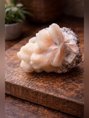 Natural Peach Stilbite Crystal with Chlorite Cluster Large 952 Grams 5in Long